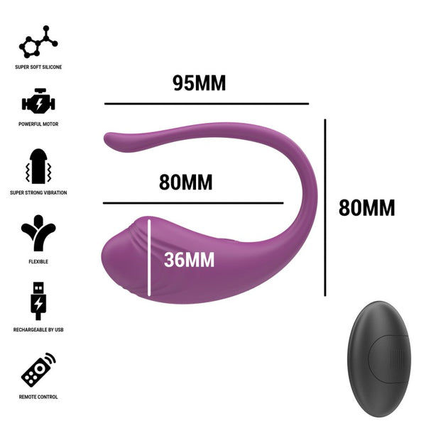 Olivia huevo vibrador morado control remoto