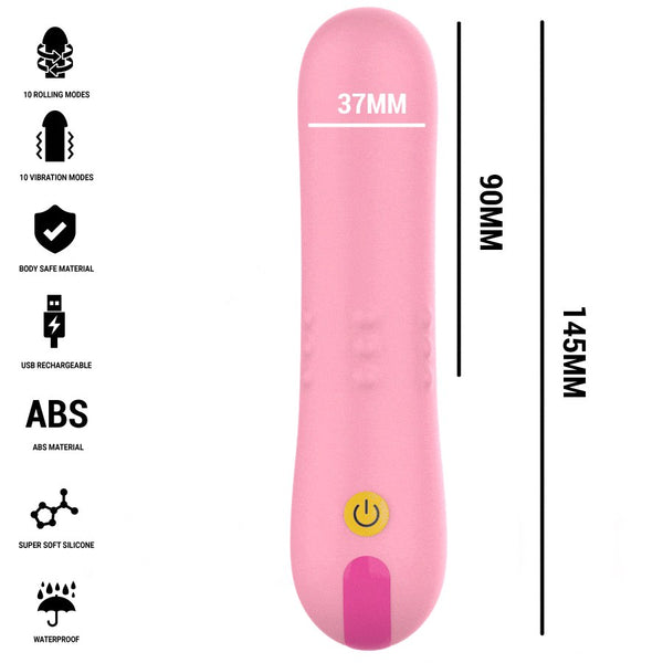 Barbara vibrador con perlas giratorias