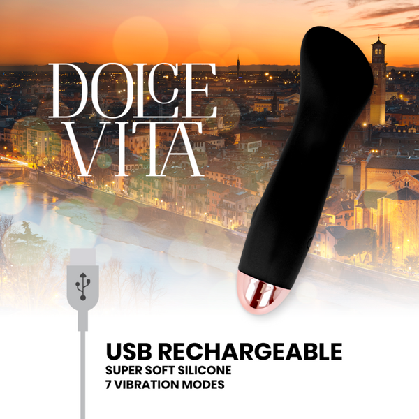 DOLCE VITA - VIBRADOR RECARGABLE ONE NEGRO 7 VELOCIDADES