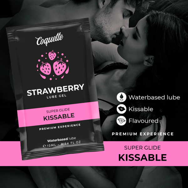 Coquette pocket lubricante kissable base agua fresa 10 ml