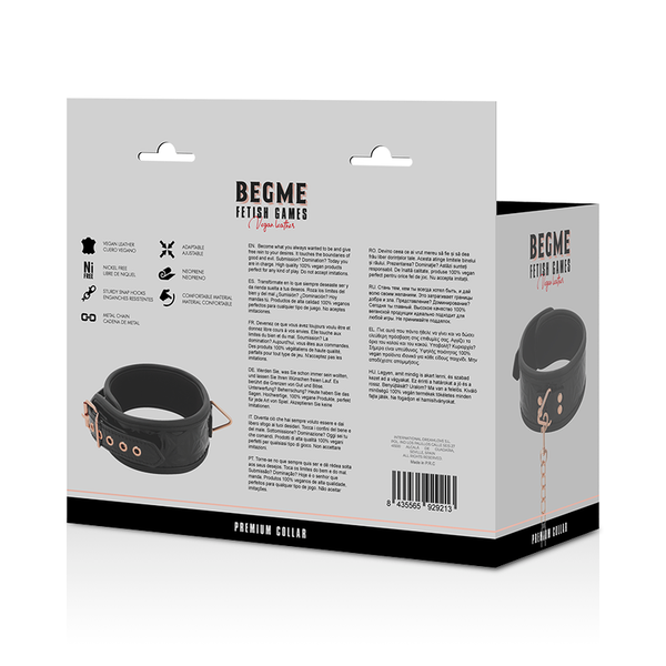 Begme black edition collar cuero vegano con forro de neopreno