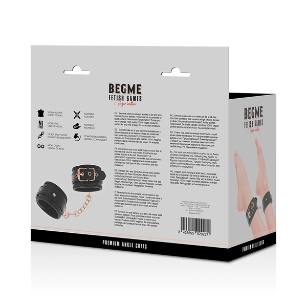 Begme black edition esposas para tobillos con forro de neopreno