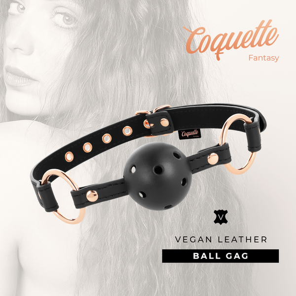 Coquette fantasy mordaza transpirable cuero vegano