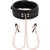 Coquette fantasy collar con pinzas pezones con forro de neopreno