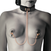 Coquette fantasy collar con pinzas pezones con forro de neopreno