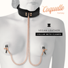 Coquette fantasy collar con pinzas pezones con forro de neopreno