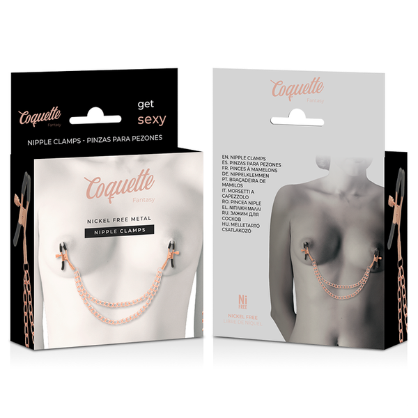 Coquette fantasy pinzas metalicas pezones con cadena