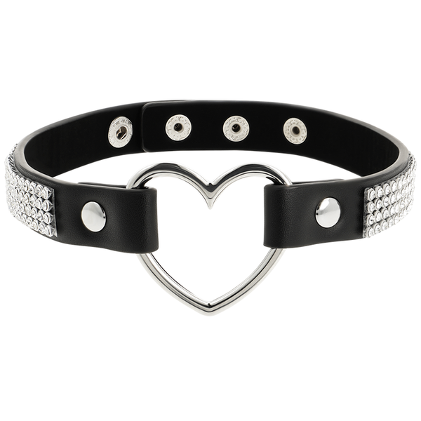 Coquette choker cuero vegano corazon