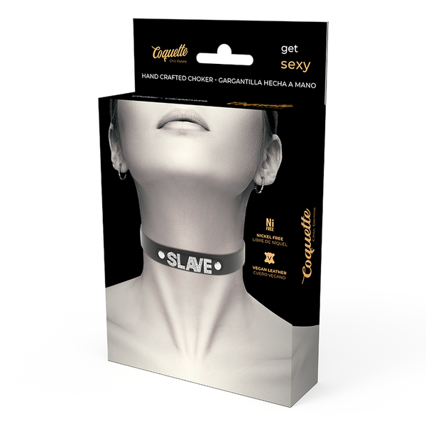 Coquette choker cuero vegano slave