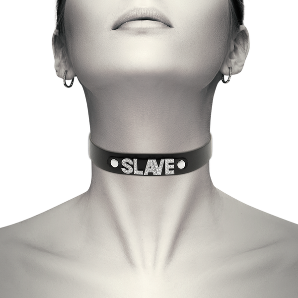 Coquette choker cuero vegano slave