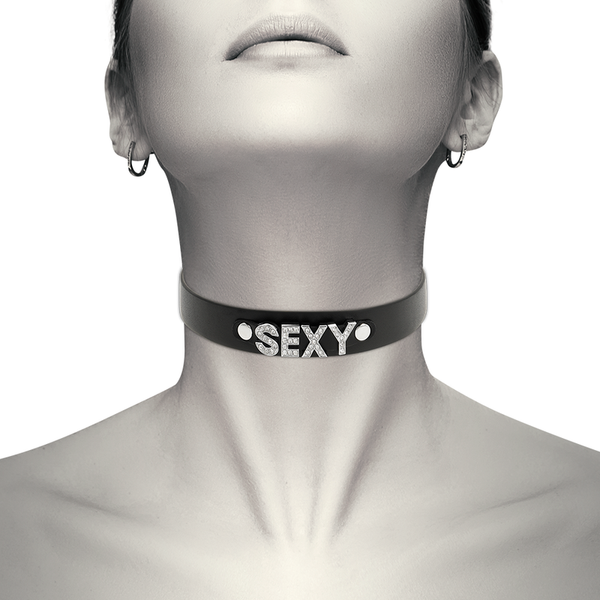 Coquette choker cuero vegano sexy