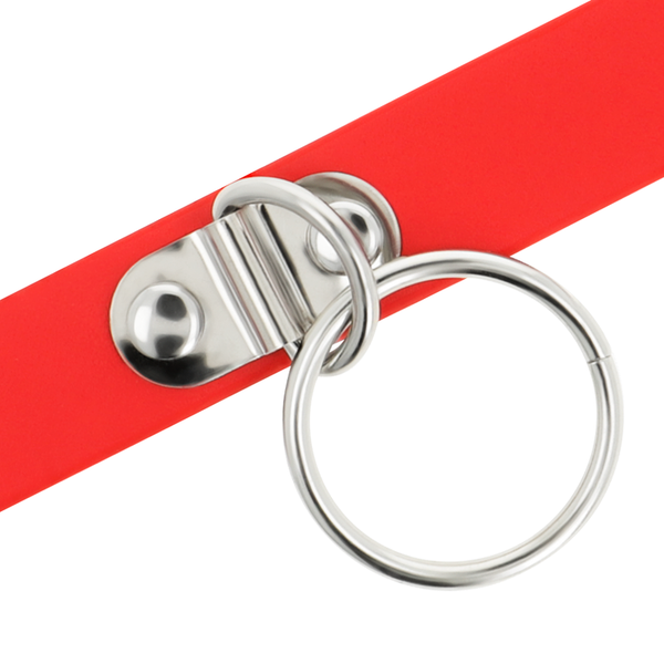 Coquette collar cuero vegano rojo accesorio woman fetish