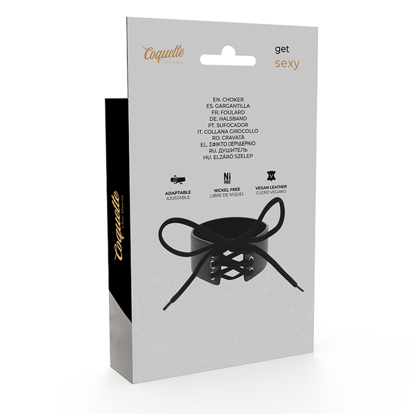 Coquette choker cuero vegano