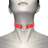 Coquette collar cuero vegano rojo accesorio corazón con llave
