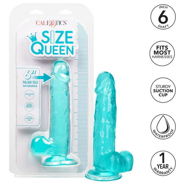 Calexotics size queen dildo azul 15.3 cm