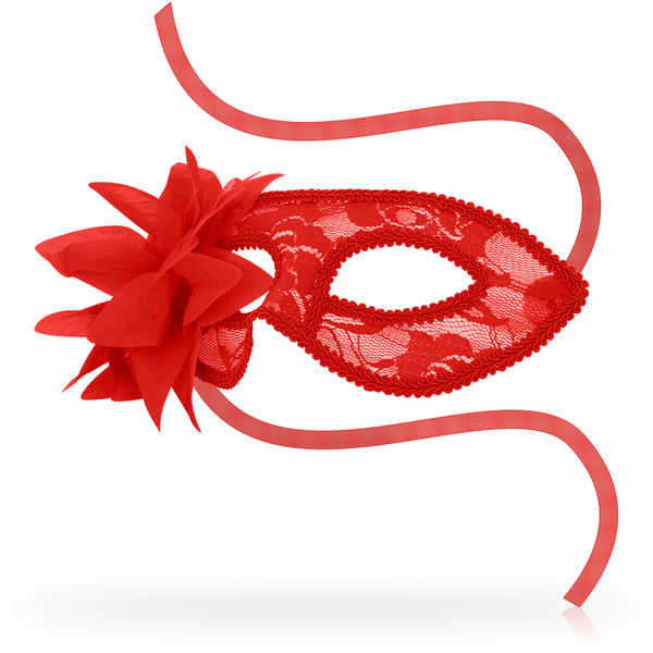 Ohmama masks antifaz con encajes y flor rojo