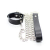 Ohmama collar para pene y correa piel con cadena metalica