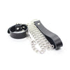 Ohmama collar para pene y correa piel con cadena metalica