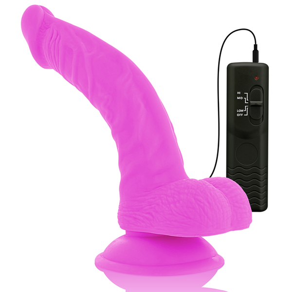 Diversia dildo realístico flexible con vibración lila 21.5 cm o 4.5 cm