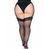 Leg outlet medias de nylon negras con encaje superior plus