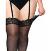 Leg outlet medias de nylon negras con encaje superior plus
