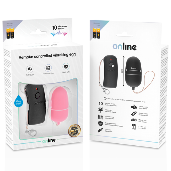 Huevo vibrador con mando control remoto rosa