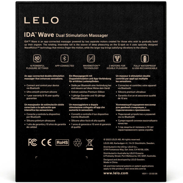 Lelo ida wave masajeador parejas negro