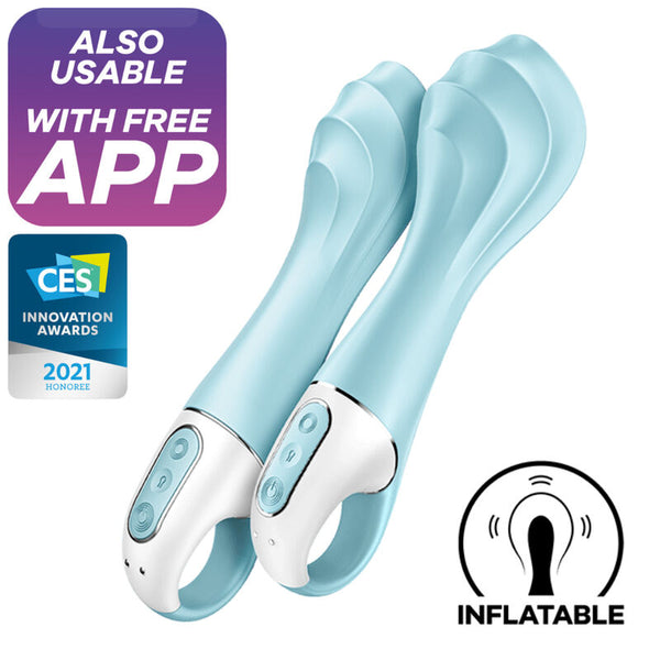 Vibrador hinchable Air Pump 5 para Punto G con app azul