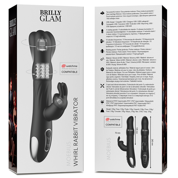 Vibrador rabbit rotador Moebius compatible con WatchMe