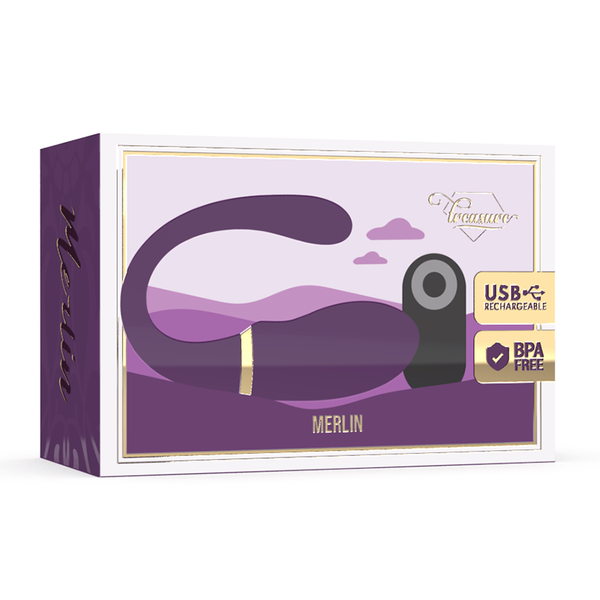 Vibrador doble para parejas Treasure Merlin con control remoto