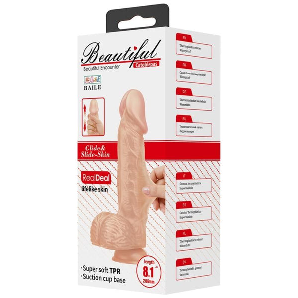 Baile beautiful encounter catoblepas dildo realístico flexible 20.6 cm natural