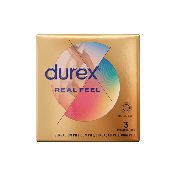 Durex real feel preservativos 3 unidades