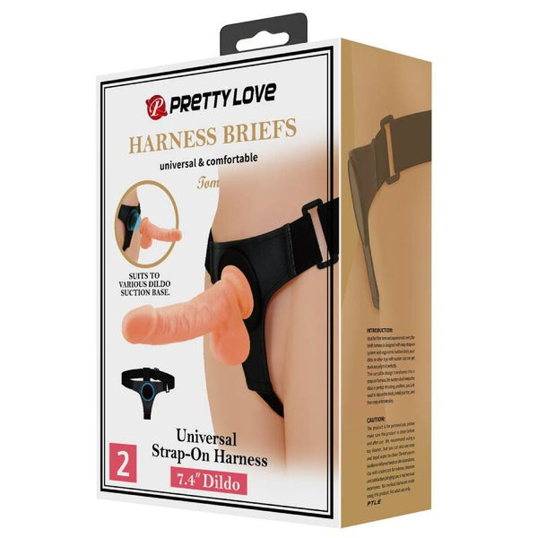 Pretty briefs arnés universal con dildo tom 20 cm natural