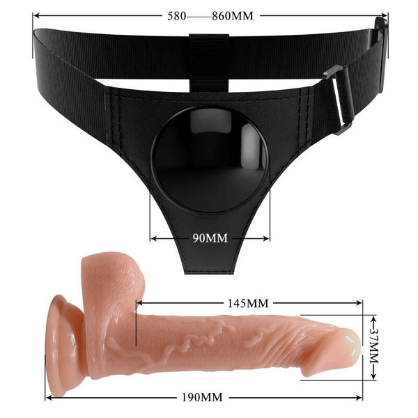 Arnés universal Pretty con dildo Kevin natural 19 cm
