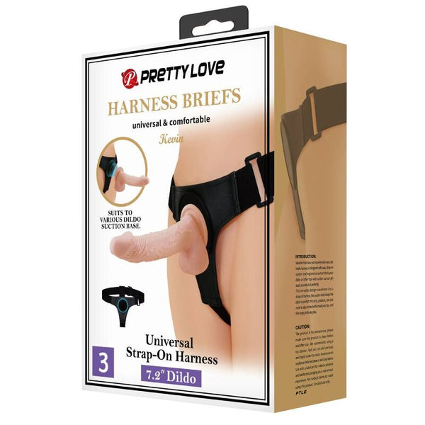 Arnés universal Pretty con dildo Kevin natural 19 cm