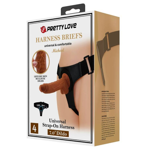 Pretty briefs arnés universal con dildo micheal 20 cm negro