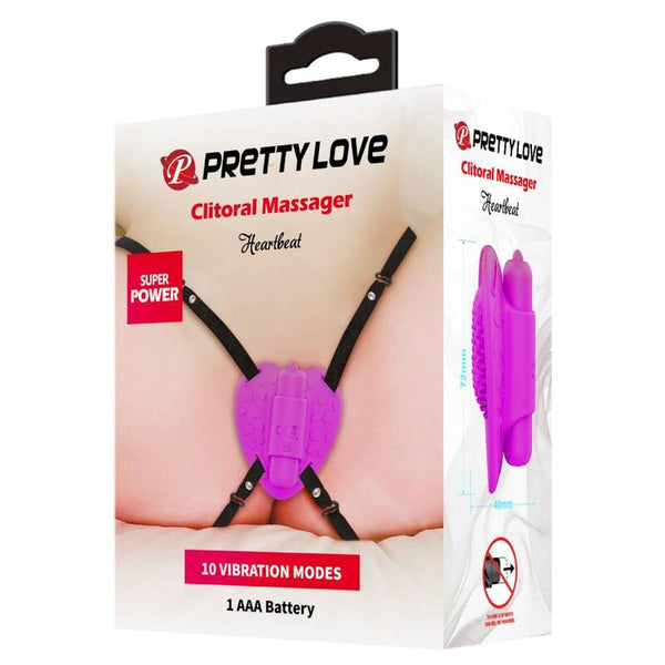 Pretty masajeador de clítoris heartbeat 10 modos de vibración morado