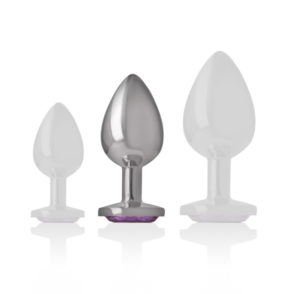 Intense plug anal metal aluminio con cristal violeta talla m