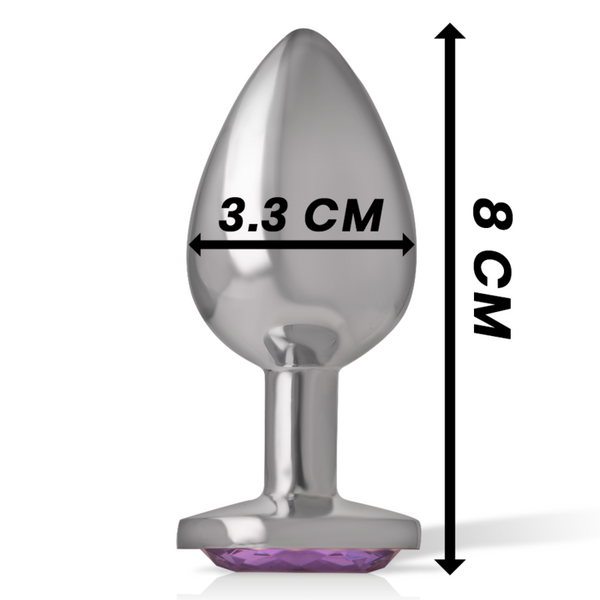 Intense plug anal metal aluminio con cristal violeta talla m