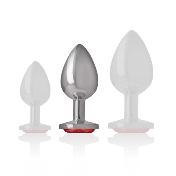 Intense plug anal metal con cristal rojo talla m