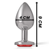 Intense plug anal metal aluminio con cristal rojo talla l