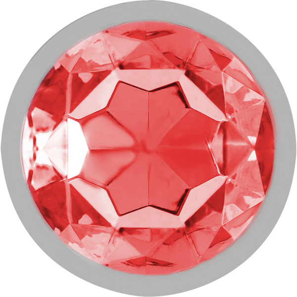 Intense plug anal metal aluminio con cristal rojo talla l