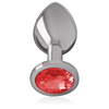 Intense plug anal metal aluminio con cristal rojo talla l