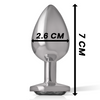 Intense plug anal metal aluminio con cristal negro talla s