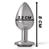Intense plug anal metal aluminio con cristal negro talla m