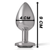 Intense plug anal metal aluminio con cristal negro talla l