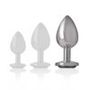 Intense plug anal metal aluminio con cristal negro talla l