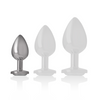 Intense plug anal metal aluminio con cristal plata talla s