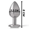Intense plug anal metal aluminio con cristal plata talla m