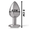 Intense plug anal metal aluminio con cristal plata talla l